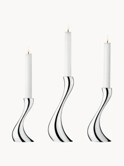 Set de candelabros de acero inoxidable Cobra, 3 uds.