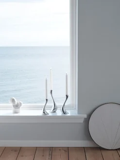 Set de candelabros de acero inoxidable Cobra, 3 uds.