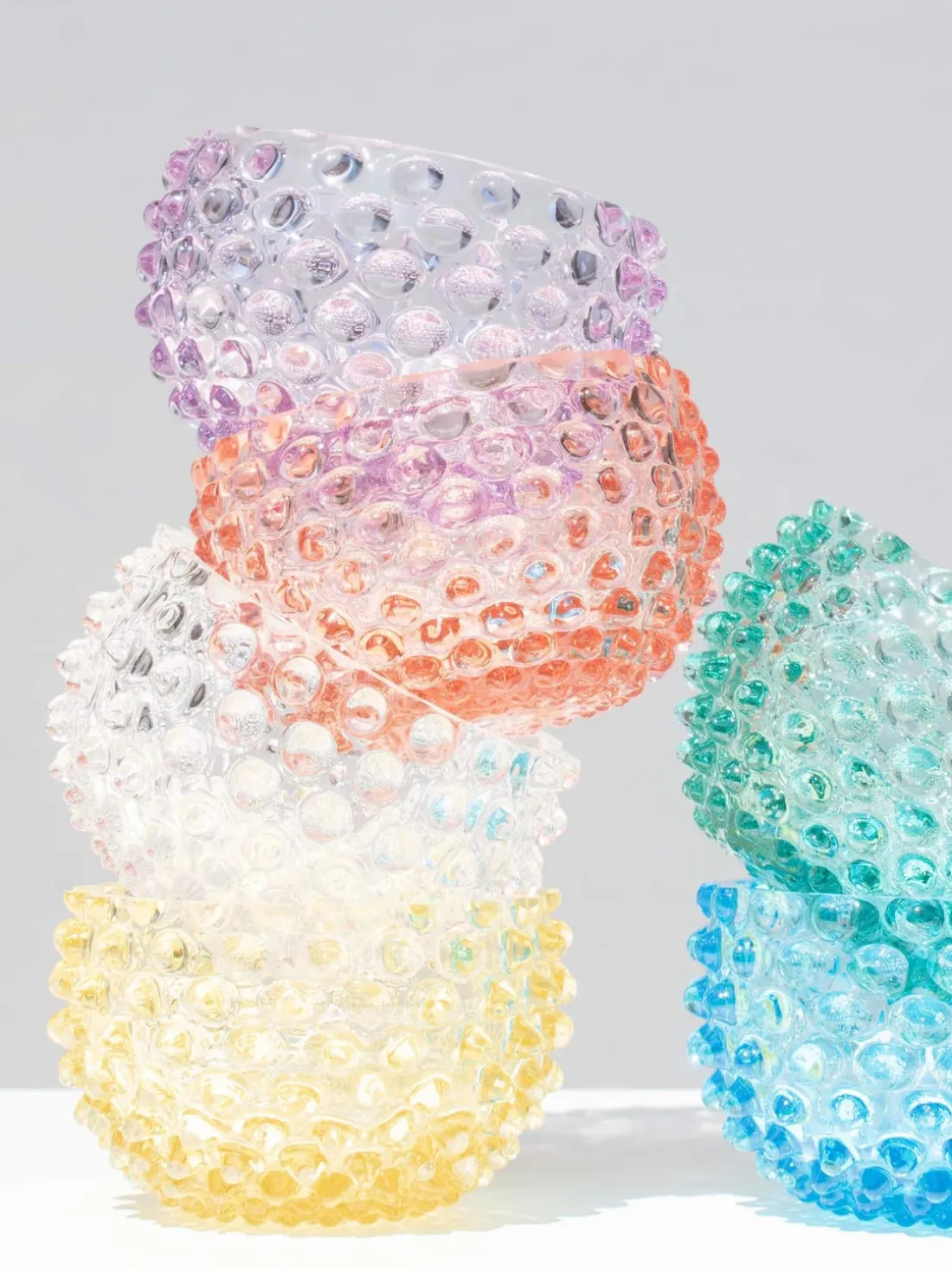 Set de cuencos soplados Hobnail, 4 uds.