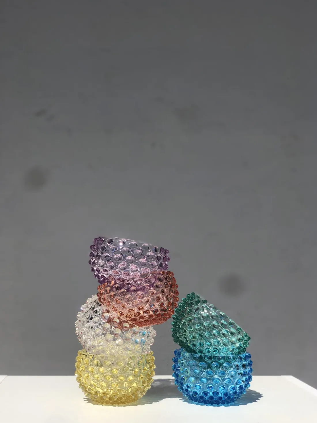 Set de cuencos soplados Hobnail, 4 uds.