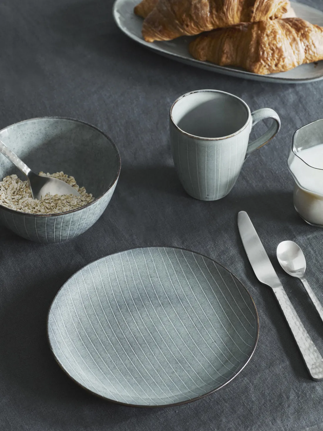 Set de desayuno artesanal Nordic Sea, 4 comensales (12 pzas.)