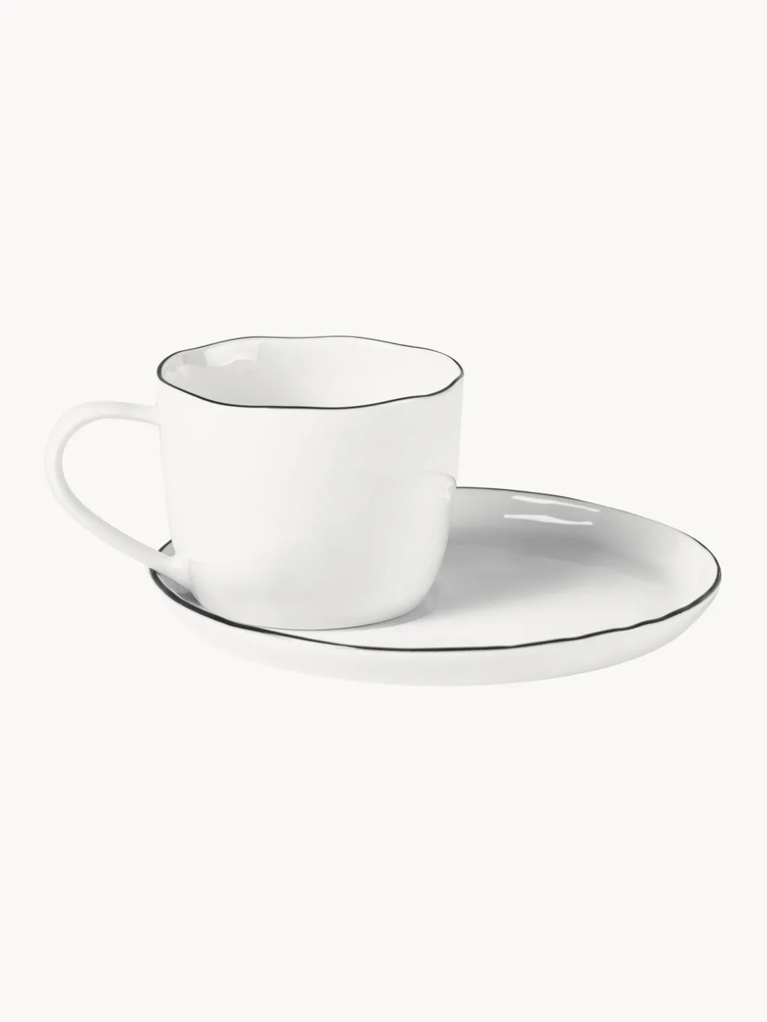 Set de desayuno artesanal de porcelana Salt, 4 comensales (16 pzas.)