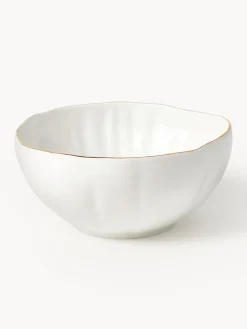 Set de desayuno de porcelana con relieves Sali, 4 comensales (12 pzas.)