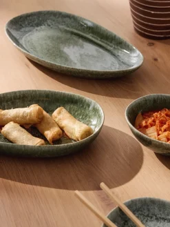 Set de fuentes artesanales con forma orgánica Macey, 2 uds.