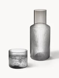 Set de jarra pequeña soplada artesanalmente con vaso Ripple, 2 pzas.