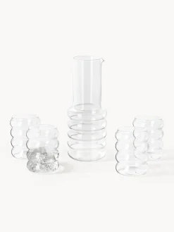 Set de jarra y vasos soplado Bubbly, 5 pzas.