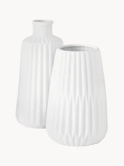 Set de jarrones de porcena con relieve Esko, 2 uds.