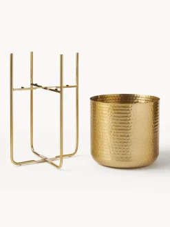 Set de macetero de metal martillado Nives, 2 uds.