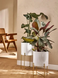 Set de maceteros de metal Mina, 2 uds.