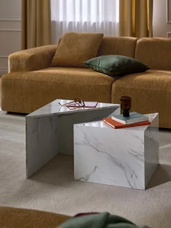 Set de mesas de centro en look mármol Vilma, 2 uds.