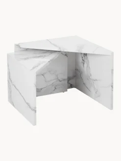 Set de mesas de centro en look mármol Vilma, 2 uds.