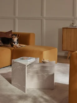 Set de mesas de centro en look mármol Vilma, 2 uds.