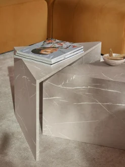 Set de mesas de centro en look mármol Vilma, 2 uds.