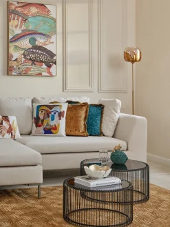 Set de mesas de centro Wire, 2 uds., tablero de vidrio