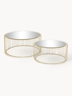 Set de mesas de centro Wire, 2 uds., tablero de vidrio