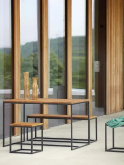 Set de muebles de jardín de madera de robinia Alois, 4 pzas.