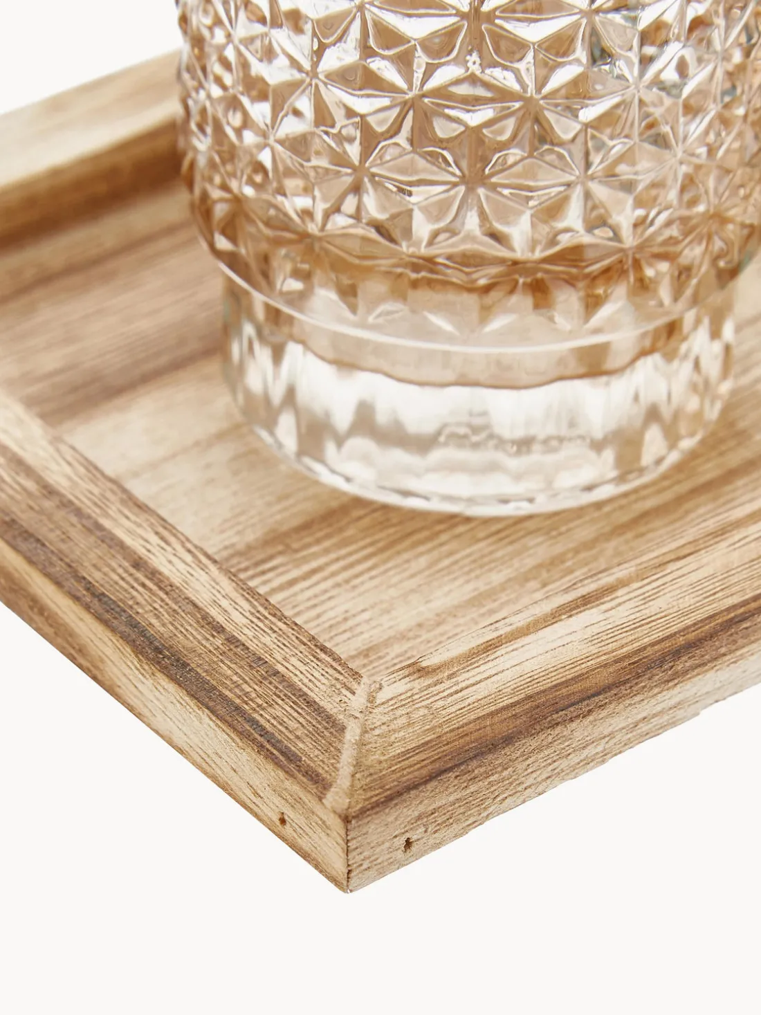 Set de portavelas con bandeja de madera Homa, 6 pzas.