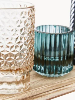 Set de portavelas con bandeja de madera Homa, 6 pzas.