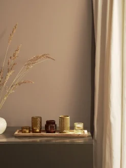 Set de portavelas con bandeja de madera Elviena, 6 pzas.