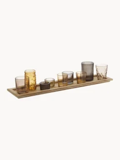 Set de portavelas de vidrio Wessel, 10 pzas.