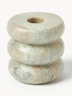 Set de portavelas y candelabros 2en1 de mármol Orta, 2 uds.