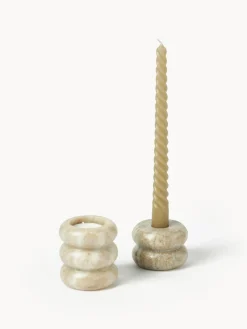 Set de portavelas y candelabros 2en1 de mármol Orta, 2 uds.