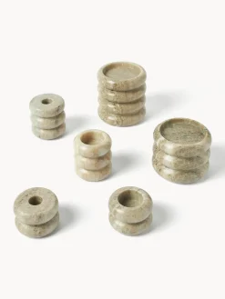 Set de portavelas y candelabros 2en1 de mármol Orta, 2 uds.