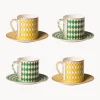 Set de tazas espresso con platito Chess, 4 uds.