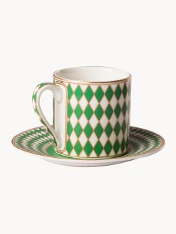 Set de tazas espresso con platito Chess, 4 uds.
