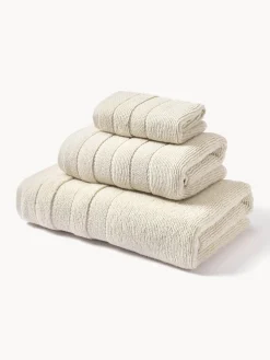Set de toallas con borde a rayas Luxe, tamaños diferentes