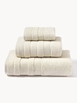 Set de toallas con borde a rayas Luxe, tamaños diferentes