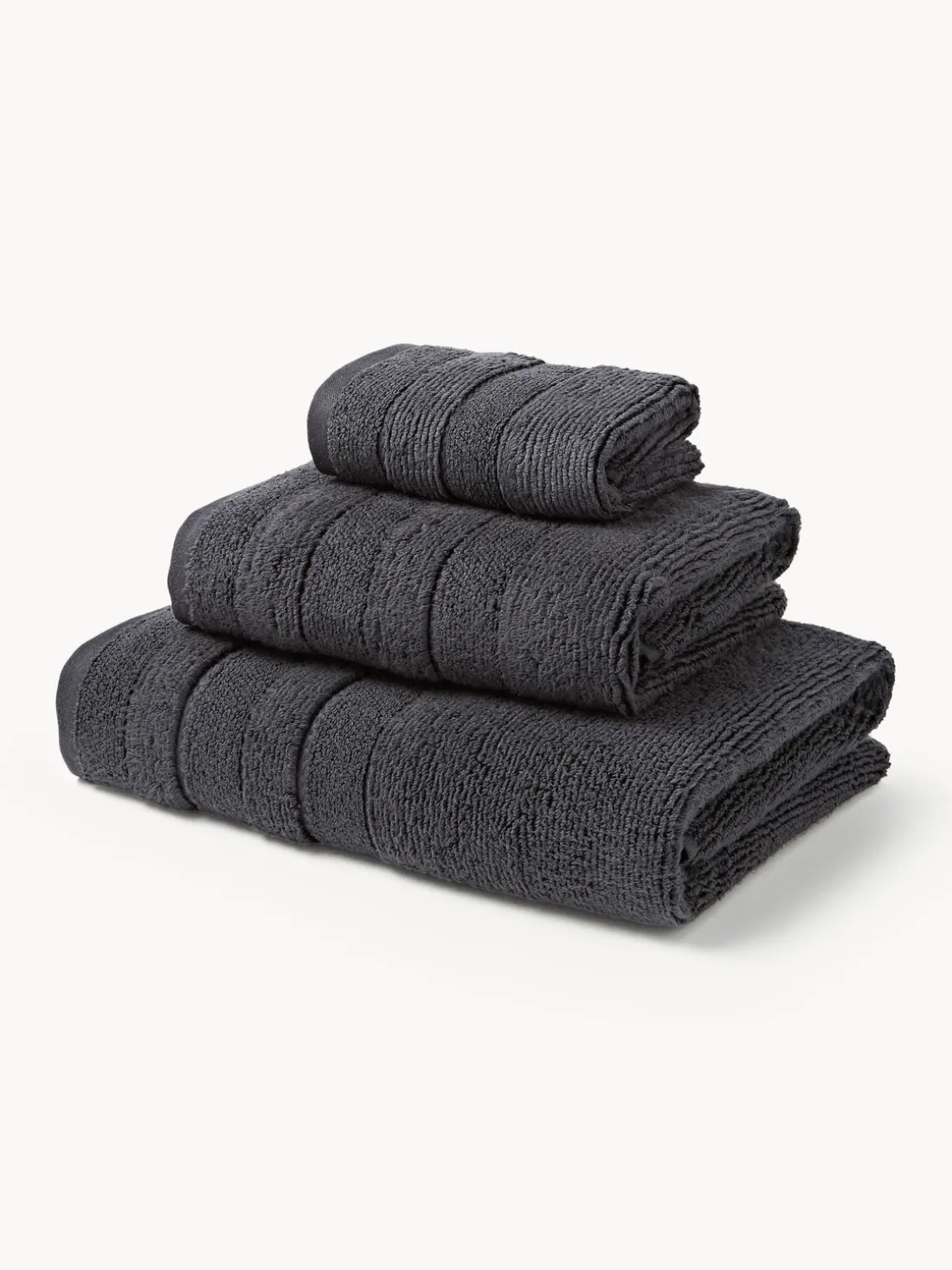 Set de toallas con borde a rayas Luxe, tamaños diferentes