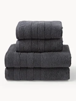 Set de toallas con borde a rayas Luxe, tamaños diferentes