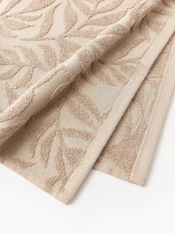 Set de toallas de algodón con relieves Leaf, tamaños diferentes