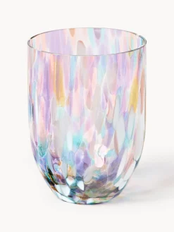 Set de vasos de agua pequeños artesanales Splash, 6 uds.