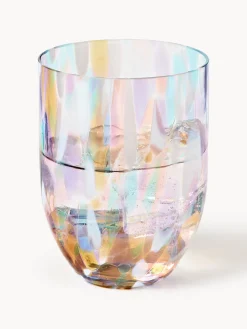 Set de vasos de agua pequeños artesanales Splash, 6 uds.