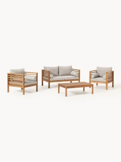 Set lounge para exterior de madera de acacia Bo, 4 pzas.