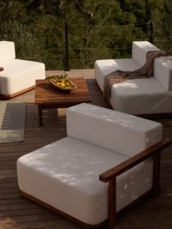 Set lounge para exterior de madera de acacia Matheus, 4 pzas.