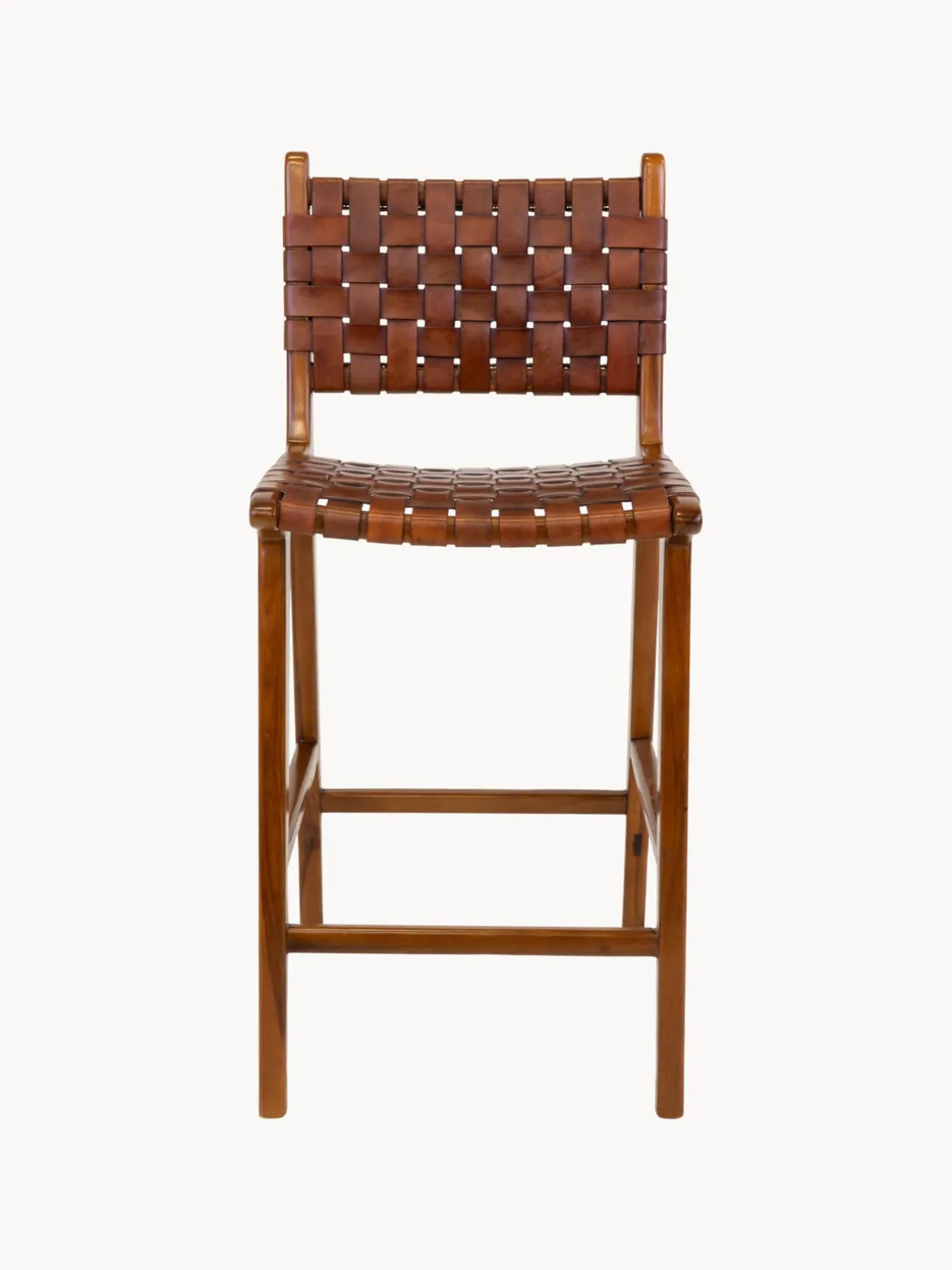 Silla alta de madera de teca tejida Perugia