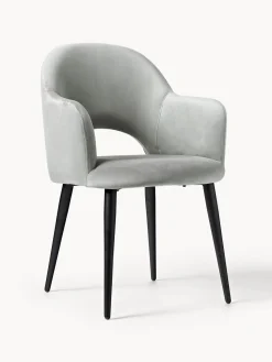 Silla con reposabrazos de terciopelo Rachel