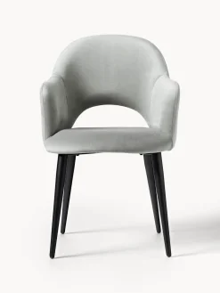Silla con reposabrazos de terciopelo Rachel