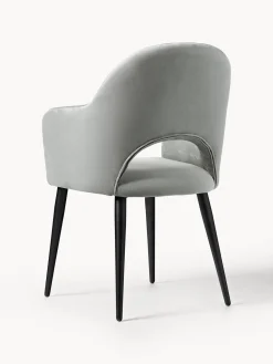 Silla con reposabrazos de terciopelo Rachel