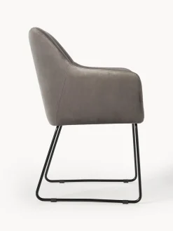 Silla con reposabrazos de terciopelo Isla