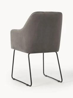 Silla con reposabrazos de terciopelo Isla