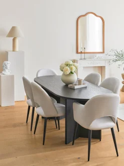 Silla con reposabrazos de terciopelo Rachel