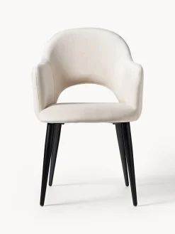 Silla con reposabrazos de terciopelo Rachel