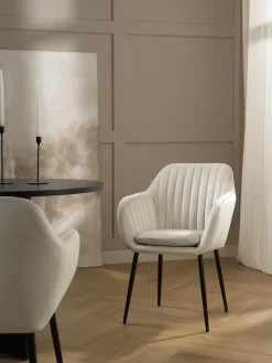 Silla con reposabrazos de terciopelo Emilia