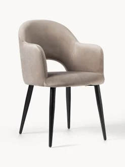 Silla con reposabrazos de terciopelo Rachel