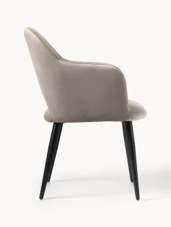 Silla con reposabrazos de terciopelo Rachel