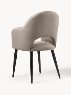 Silla con reposabrazos de terciopelo Rachel
